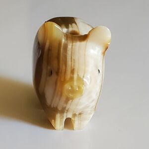 Vtg. Piglet Stone Pen Holder/Paper Weight